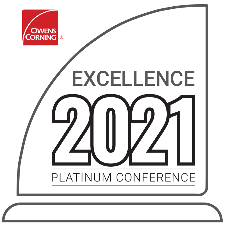 Owens Corning Excellence 2021 Platinum Conference logo